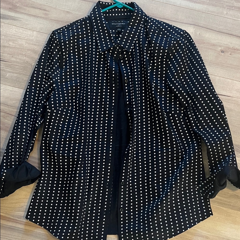 Banana Republic Black and White Patterned Shirt